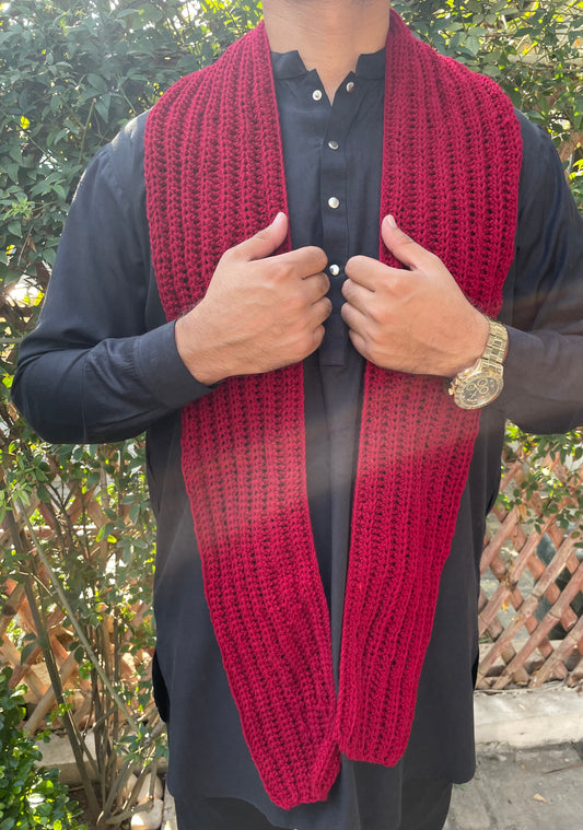 Red Crochet Scarf